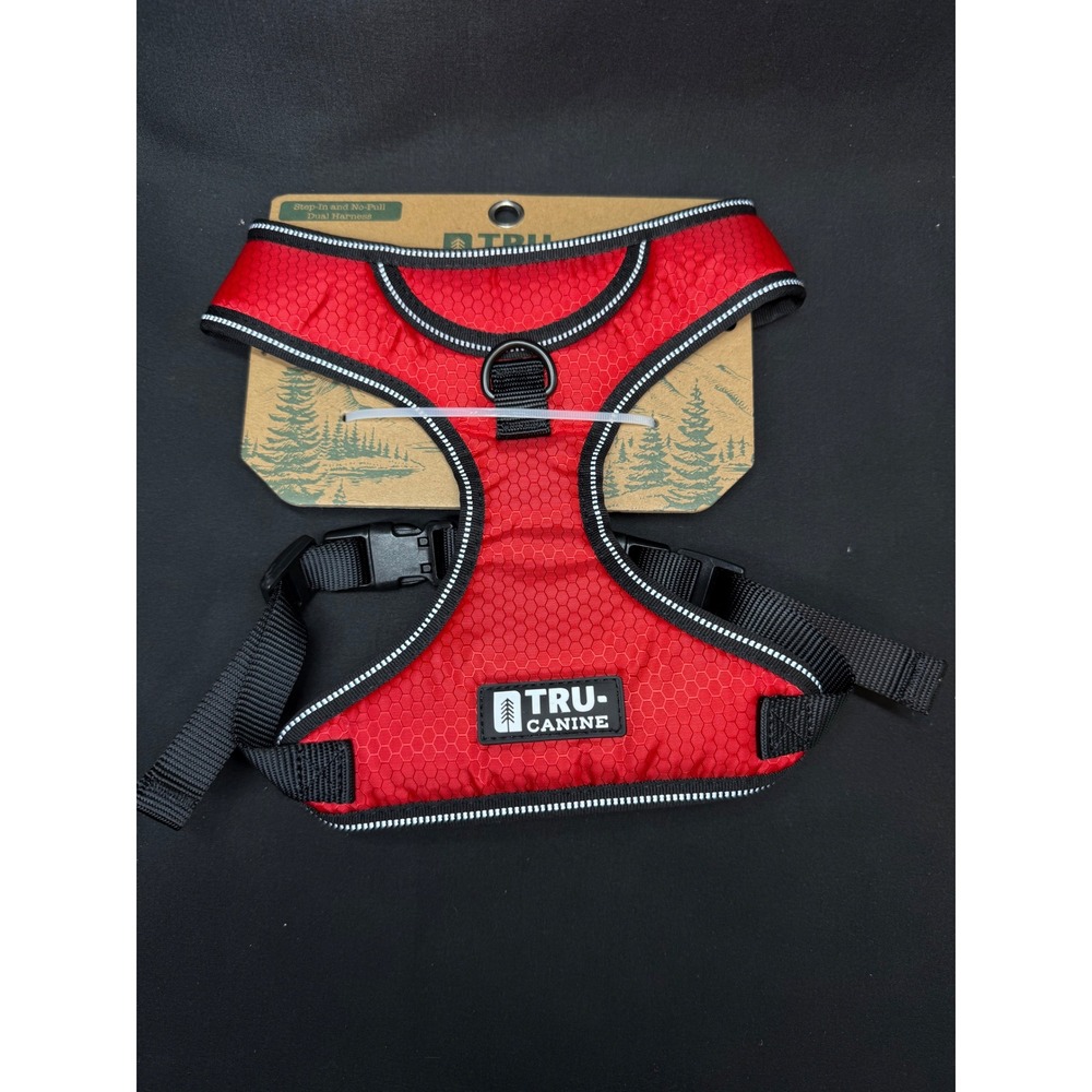 Tru Canine Red Step In No‎ Pull Dual Dog Harness Large Breathable Mesh